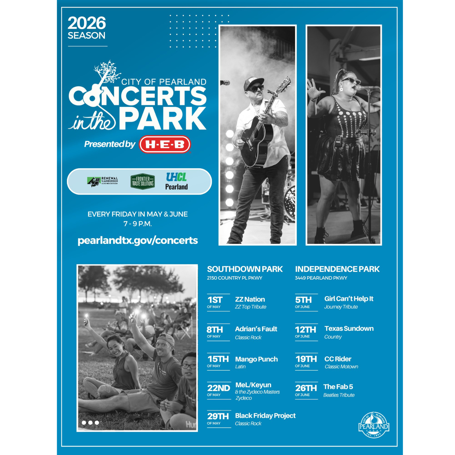 concerts in the park flyer square