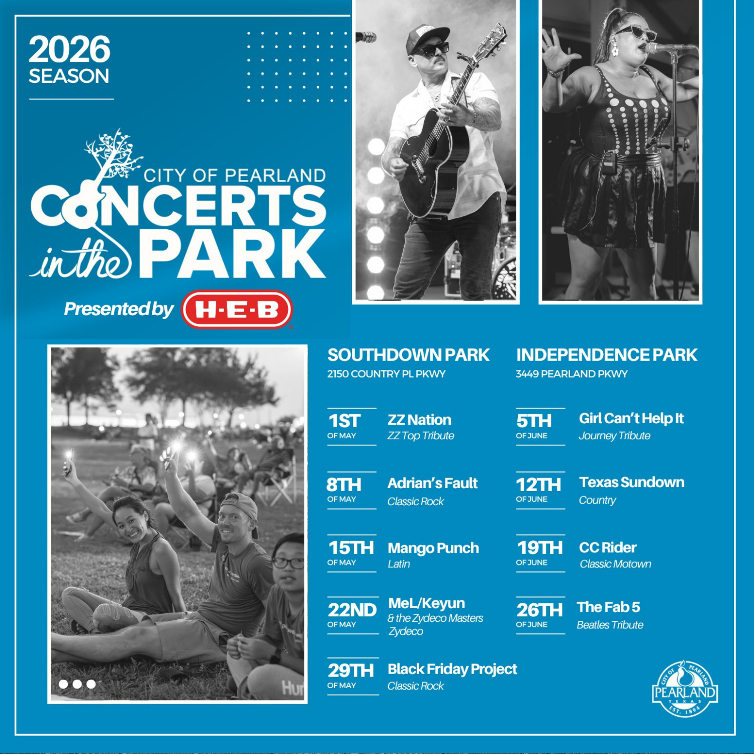 Pearland Concerts in the Park Flyer