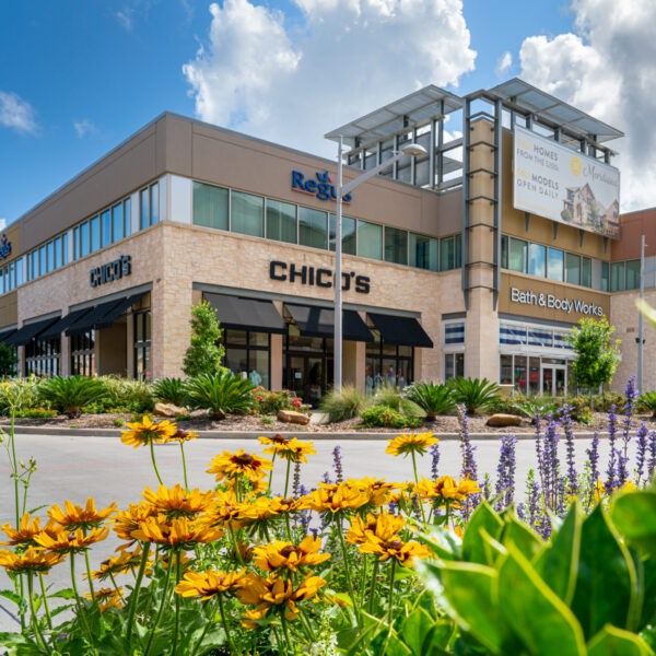 Pearland Town Center Exterior with Flowers
